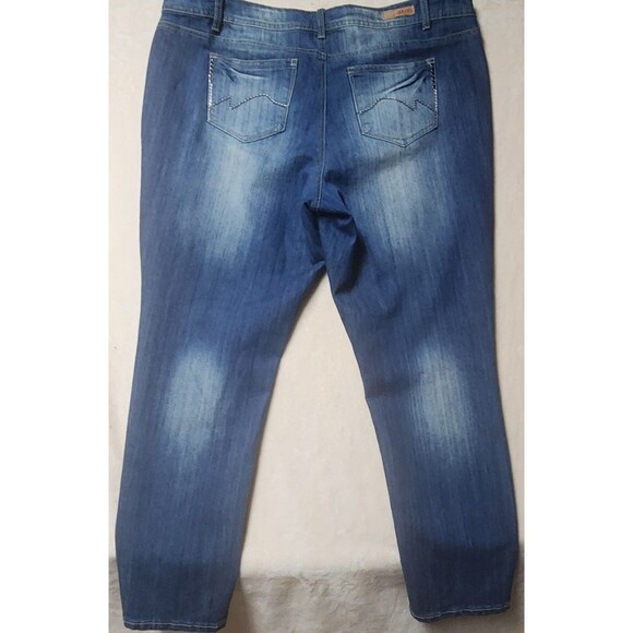 Bongo Womens Size 20W X 38 Studded Pockets Acid Faded Washed Bootcut Jeans - Picture 8 of 8